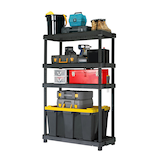 Étagère en résine robuste, 4 tablettes ajustables