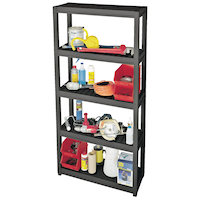 GSC 5-Shelf Heavy Duty Resin Storage Rack / Shelving Unit, 14 x 36 x 74-in Composite_or_Mixed
