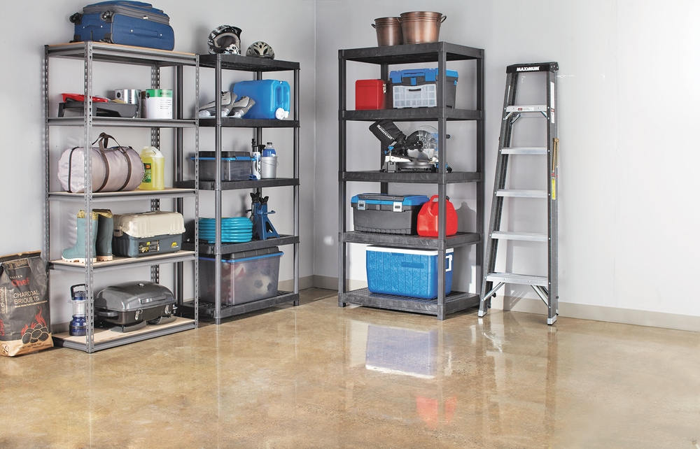 Mastercraft 5 Shelf Storage Rack 36 X 16 72 In Canadian Tire Mastercraft 5 Shelf Storage Rack 36 X, How To Build Hanging Garage Shelves From 2×4 S