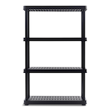 Unité de stockage/étagère en résine à 4 tablettes TuffStore, 36 x 14 x 54,5 po, noir Front_Flat