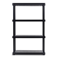 TuffStore® 4-Shelf Resin Storage/Shelving Unit, 36 x 14 x 54.5-in, Black Front_Flat