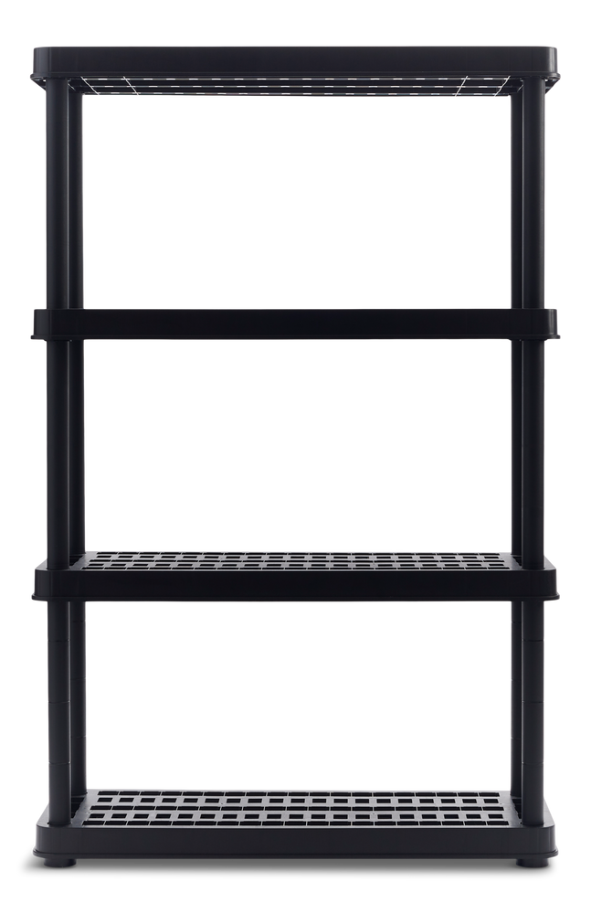 TuffStore® 4Shelf Resin/PlasticStorage Rack / Shelving Unit, 36 x 14 x