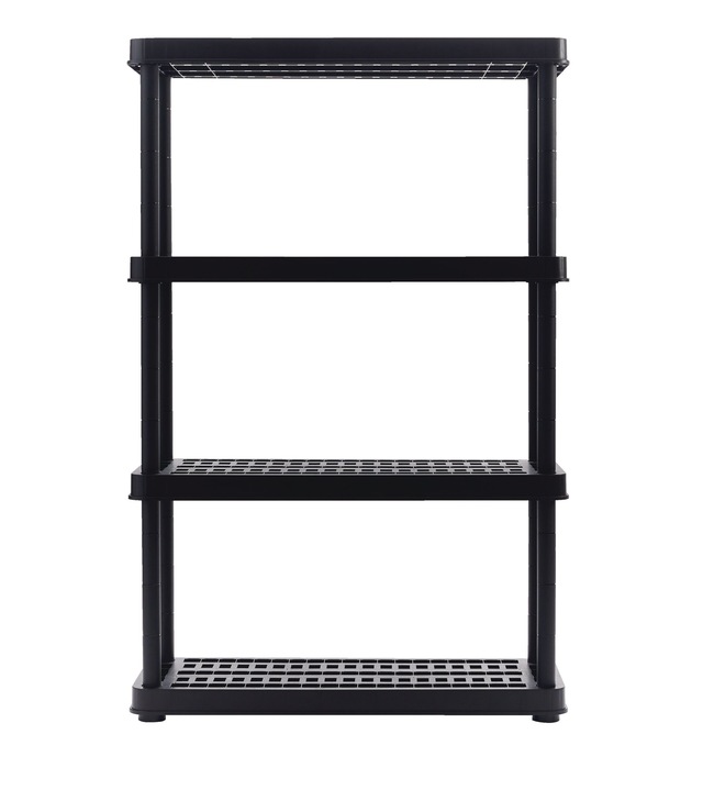 TuffStore® 4Shelf Resin/PlasticStorage Rack / Shelving Unit, 36 x 14 x