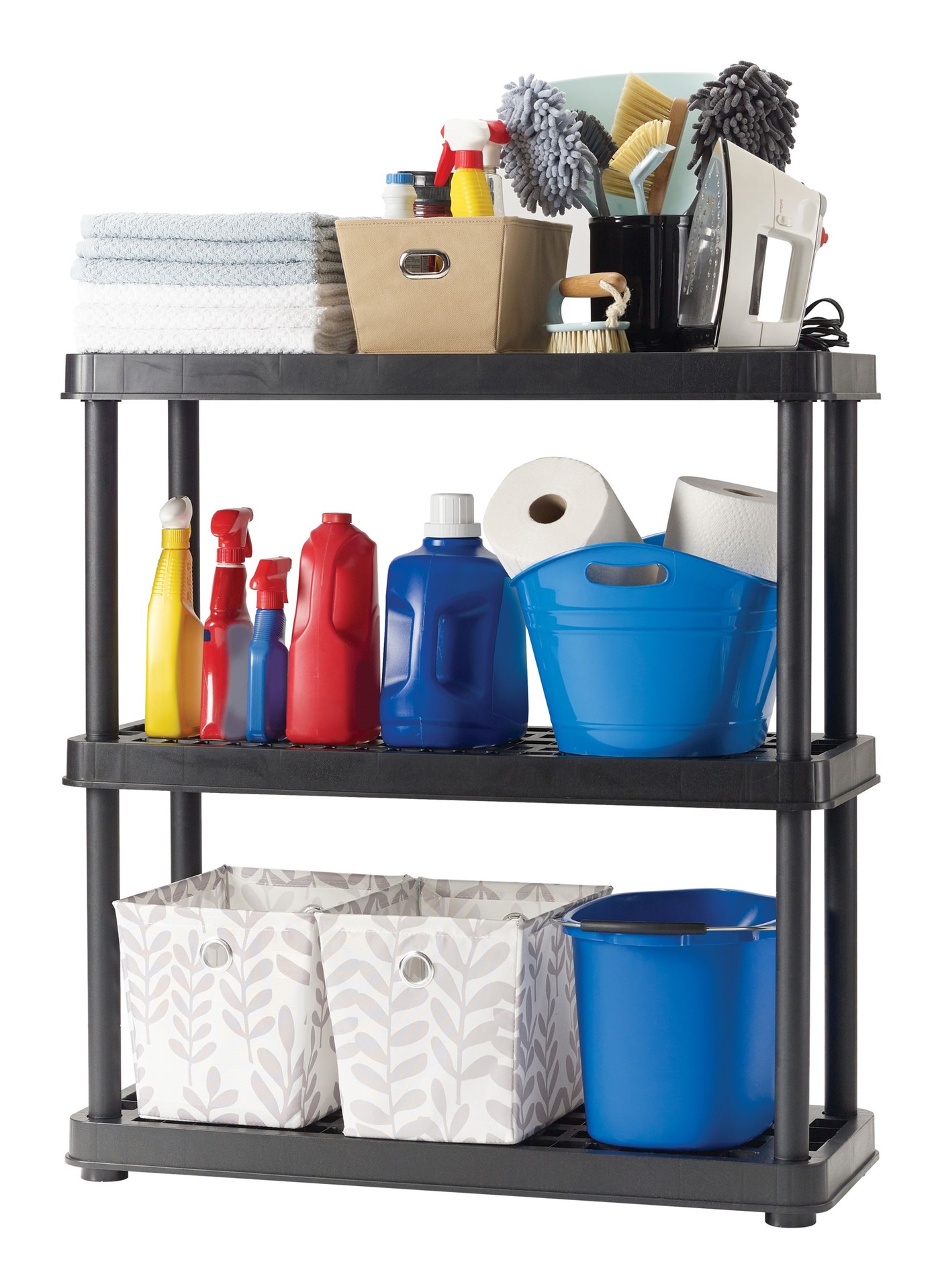 TuffStore® 4Shelf Resin/PlasticStorage Rack / Shelving Unit, 36 x 14 x
