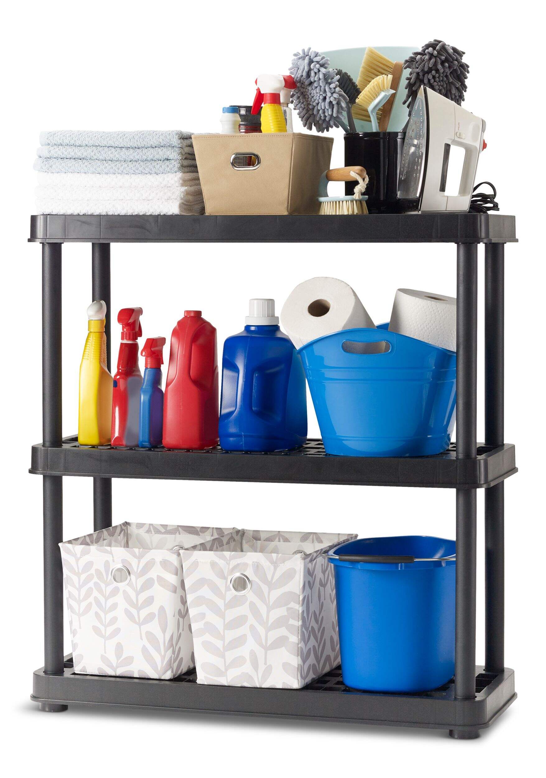 TuffStore® 4Shelf Resin/PlasticStorage Rack / Shelving Unit, 36 x 14 x