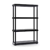 TuffStore® 4-Shelf Resin Storage/Shelving Unit, 36 x 14 x 54.5-in, Black Front_Angled_Right