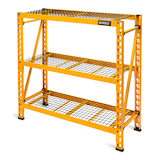 DeWALT 41590 Adjustable 3-Shelf Heavy-Duty Metal Wire Storage Rack / Shelving Unit, 48 x 18 x 50-in, Yellow Front_Three_Fourths_Angled_Left