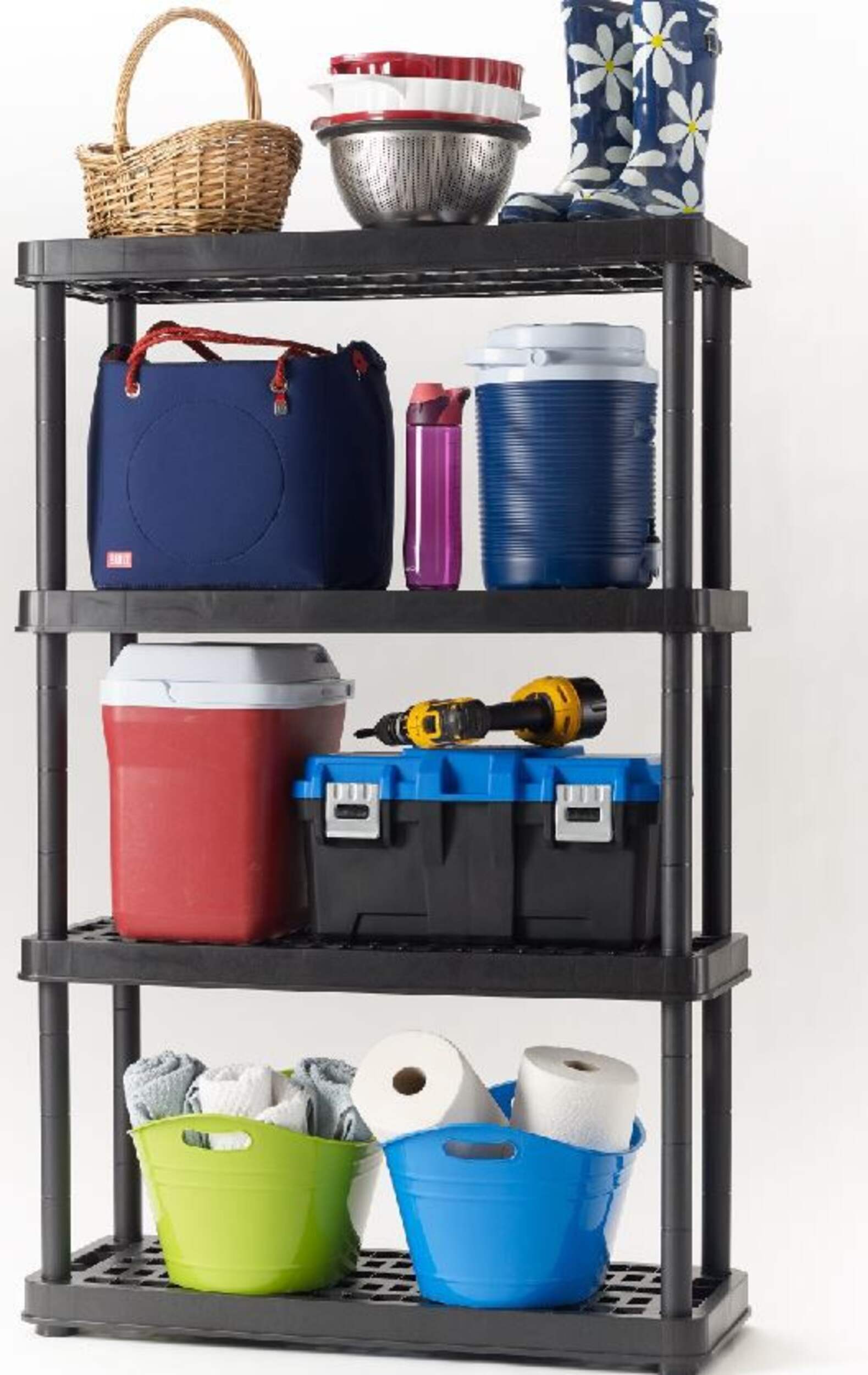 TuffStore® 4Shelf Resin/PlasticStorage Rack / Shelving Unit, 36 x 18 x