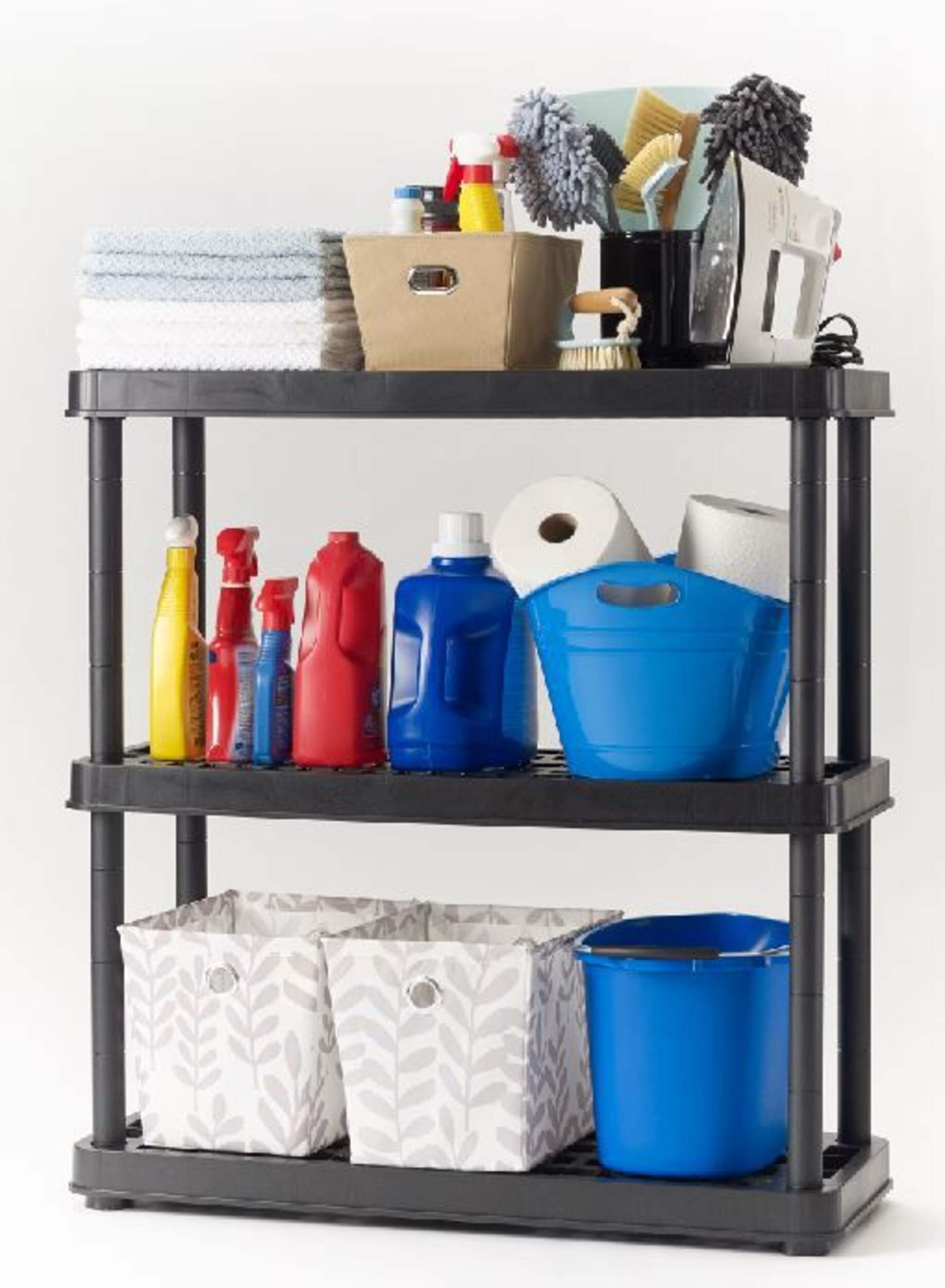 TuffStore® 4Shelf Resin/PlasticStorage Rack / Shelving Unit, 36 x 18 x