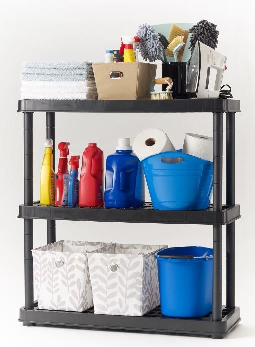TuffStore® 4Shelf Resin/PlasticStorage Rack / Shelving Unit, 36 x 18 x