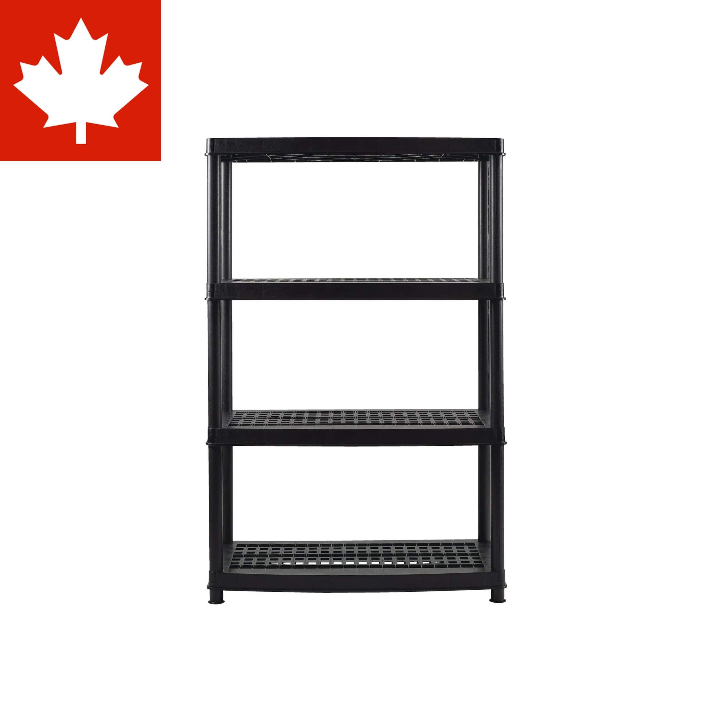 TuffStore® 4-Shelf Resin/PlasticStorage Rack / Shelving Unit, 36 x 18 x 54-in Front_Flat