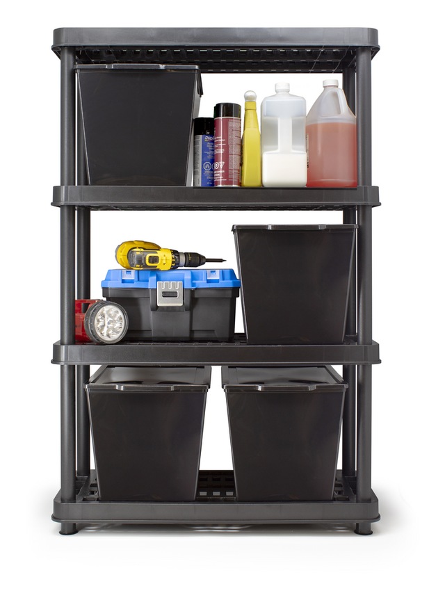 Tuff Store 4Shelf Resin Rack with Totes Canadian Tire