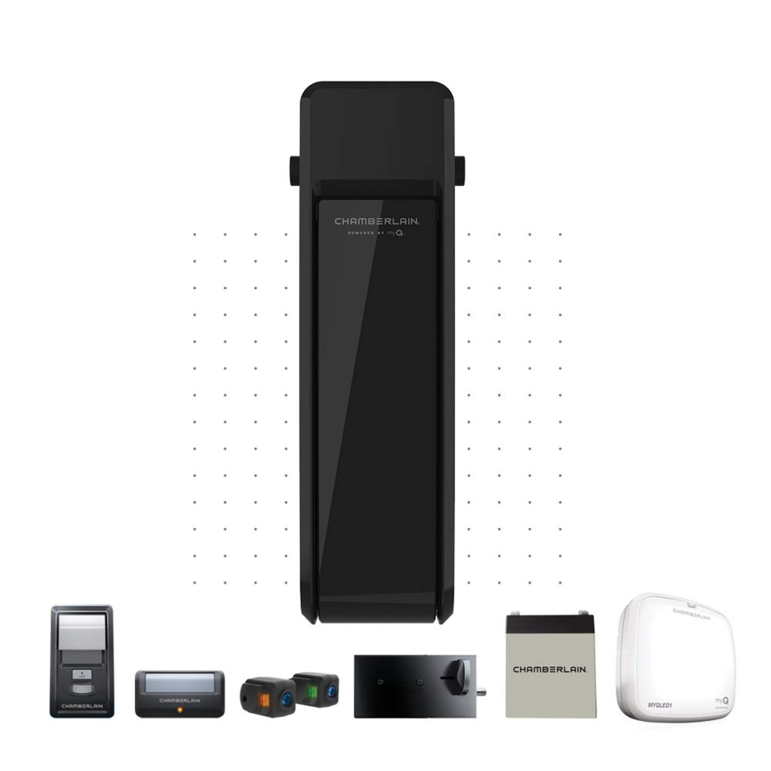 Chamberlain Wall Mount Ultra-Quiet Wi-Fi Garage Door Opener with Battery Backup Front_Flat