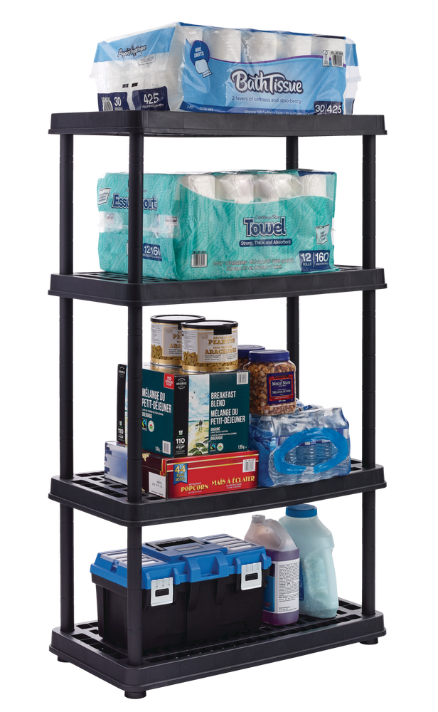 TuffStore® Adjustable 4Shelf Resin/PlasticStorage Rack / Shelving Unit