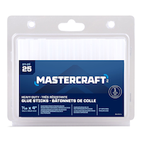 Mastercraft Off-White Heavy-Duty Hot Glue Gun Sticks, 7/16 x 4-in, 25-pk Front_Flat