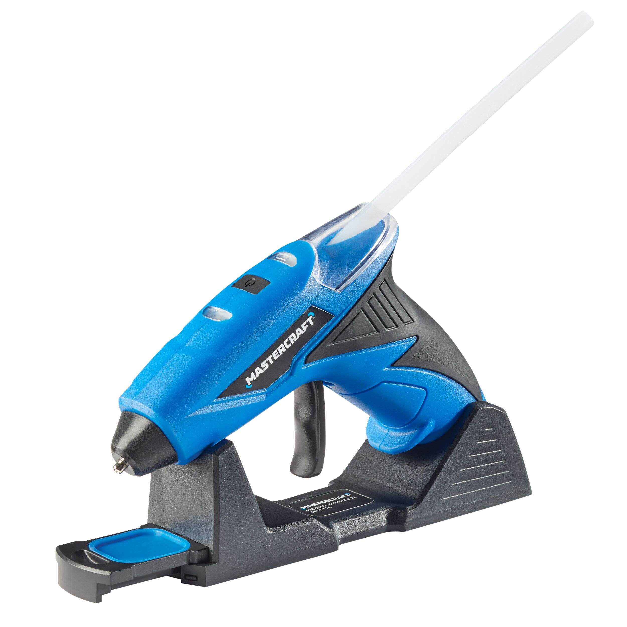 Mastercraft Dual Temp Full Size Glue Gun with Stand, Cordless, 10W Front_Three_Fourths_Angled_Right