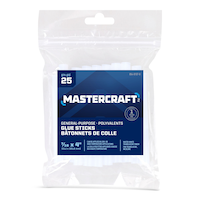 Mastercraft Clear All-Purpose Hot Glue Gun Sticks, 7/16 x 4-in, 25-pk Front_Flat