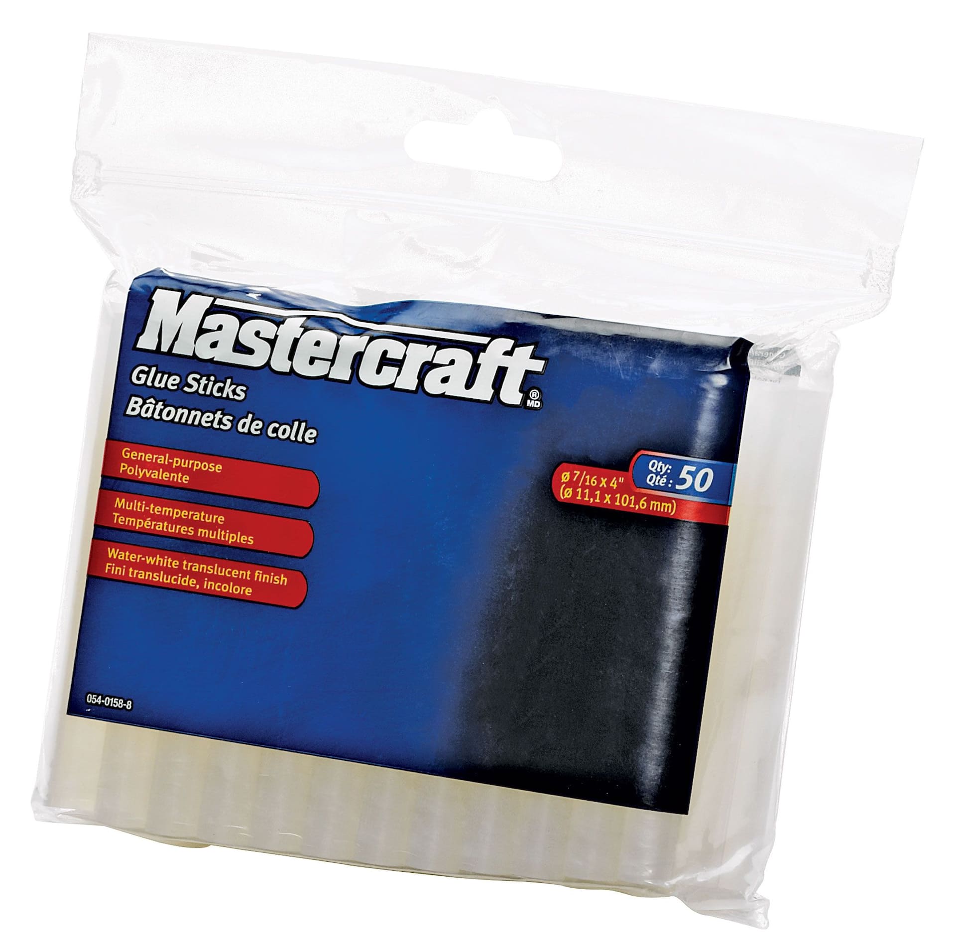 Mastercraft Off-White Heavy-Duty Hot Glue Gun Sticks, Mini Size, 4-in,  50-pk