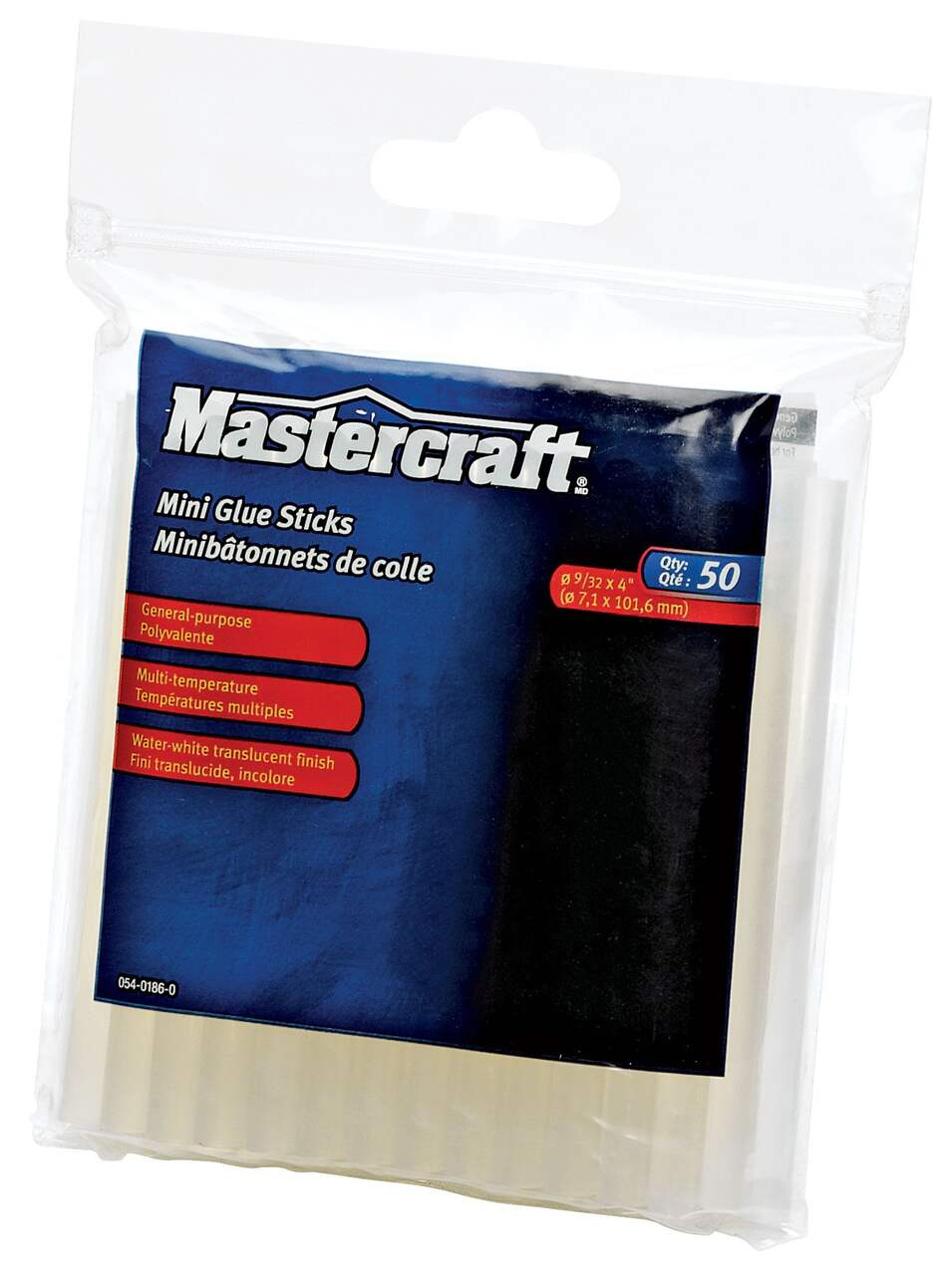 Mastercraft Clear All-Purpose Hot Glue Gun Sticks, Full Size, 4-in, 6-pk
