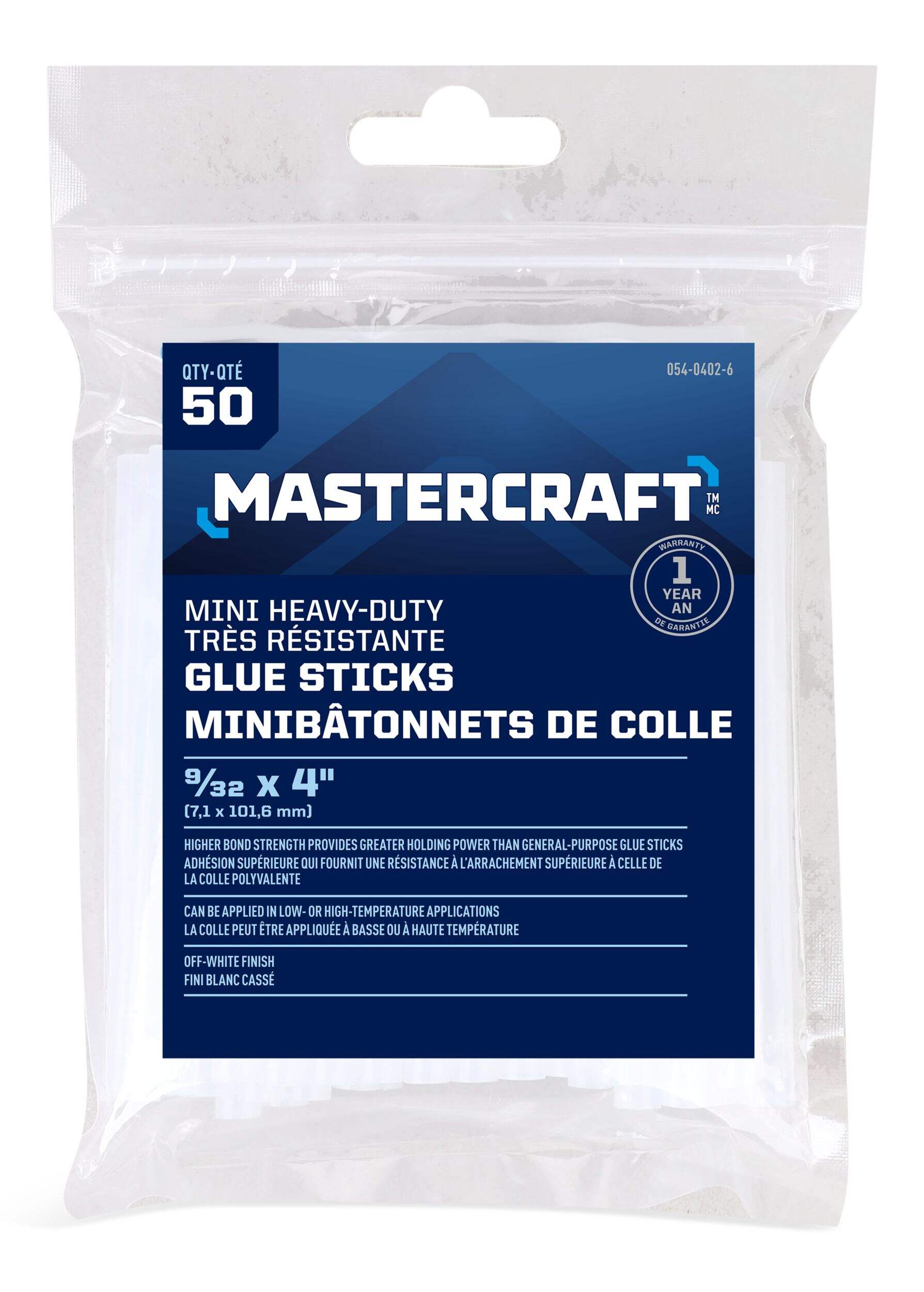 Bâtons de colle chaude service intense blanc cassé Mastercraft, mini, 4 ...