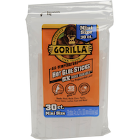 Gorilla Clear All-Purpose Hot Glue Gun Sticks, 4-in, 30-pk, Assorted Sizes Front_Flat