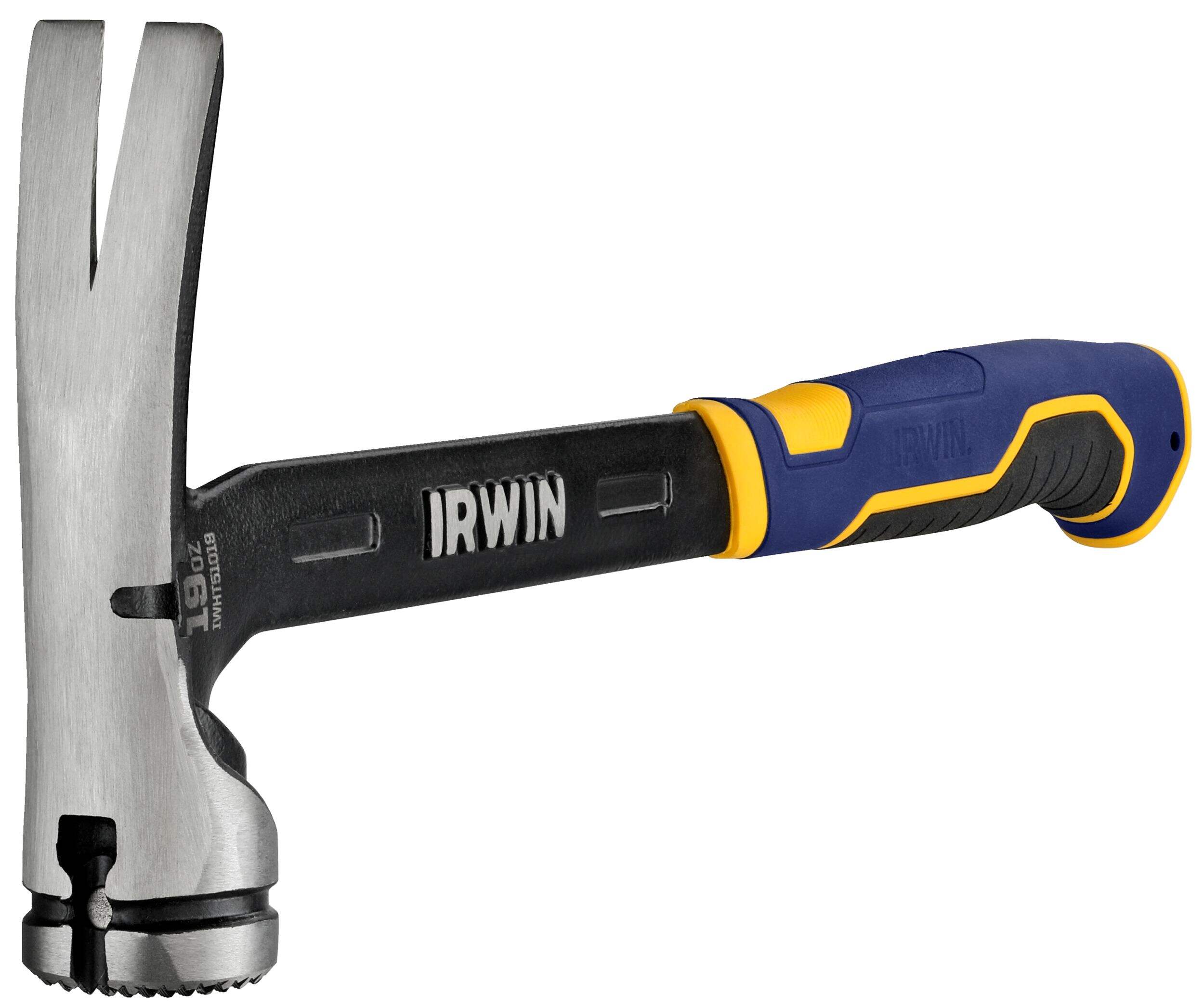 Marteau en acier Velocity à face usinée IRWIN MaxStrike, 19 oz, avec poignée évasée Front_Three_Fourths_Angled_Left
