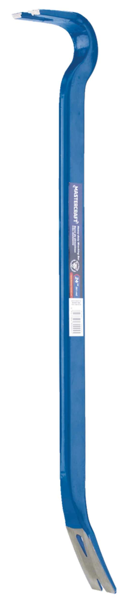 Mastercraft Gooseneck Wrecking Bar, One-Piece Drop-Forged Steel Construction, Assorted Sizes Front_Angled_Left