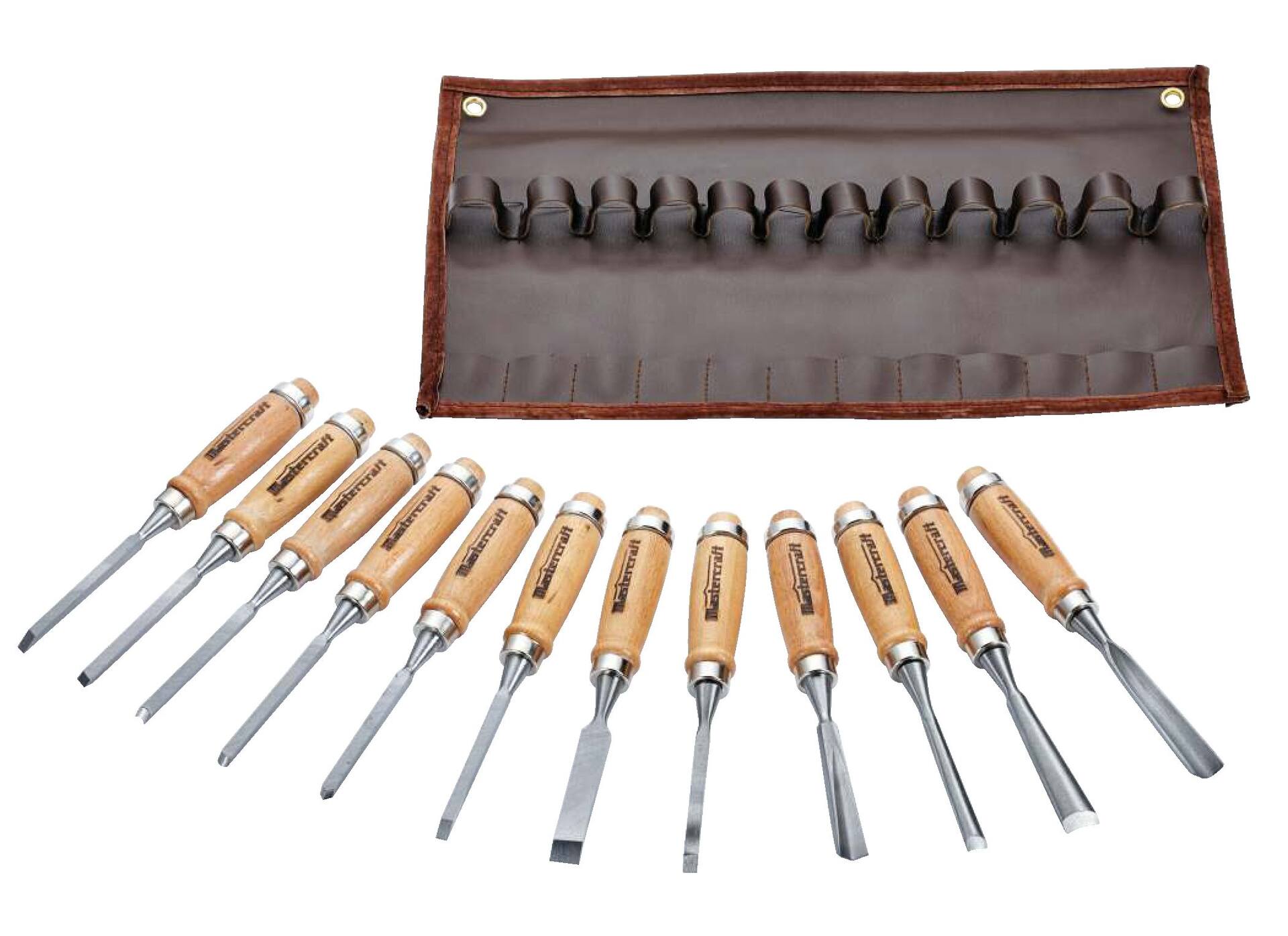 SKIL Carving Tool Set with Pouch Forged Steel Blades Wooden Handles 12 pc Canadian Tire
