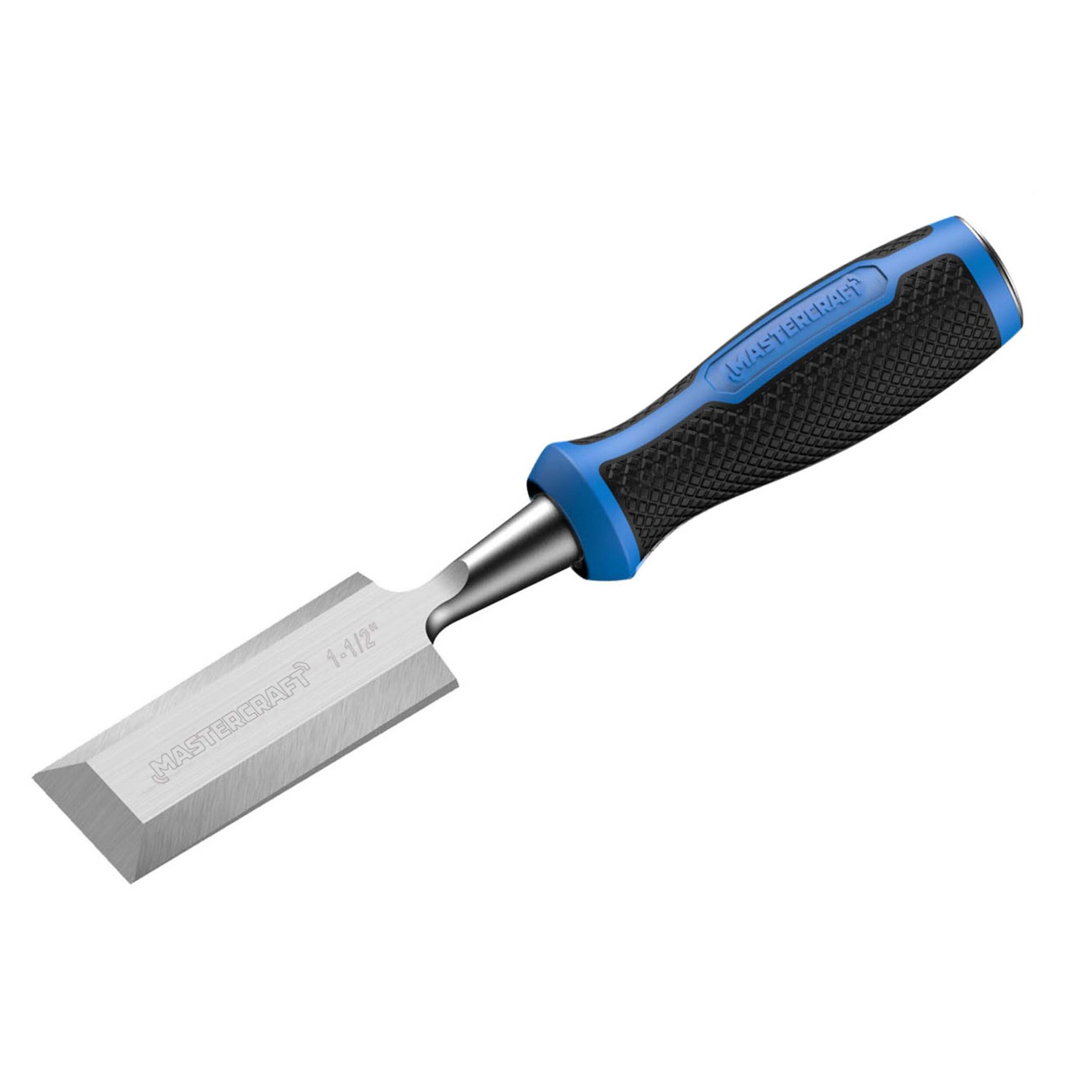 Mastercraft Wood Chisel, Chrome Vanadium Blade with Inpact Resistant Handle, Assorted Sizes Front_Three_Fourths_Angled_Left