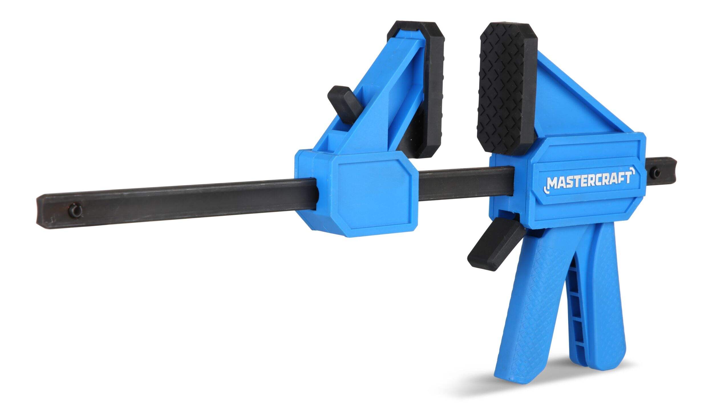 Mastercraft 6-in 100-lb Trigger Bar Clamp with 2.5-in Throat, One Handed Front_Angled_Right
