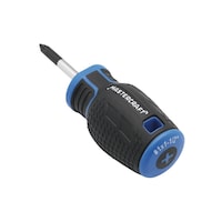 Mastercraft Phillips Head Stubby Screwdriver, Rubber Grip, Assorted Sizes Front_Three_Fourths_Angled_Right