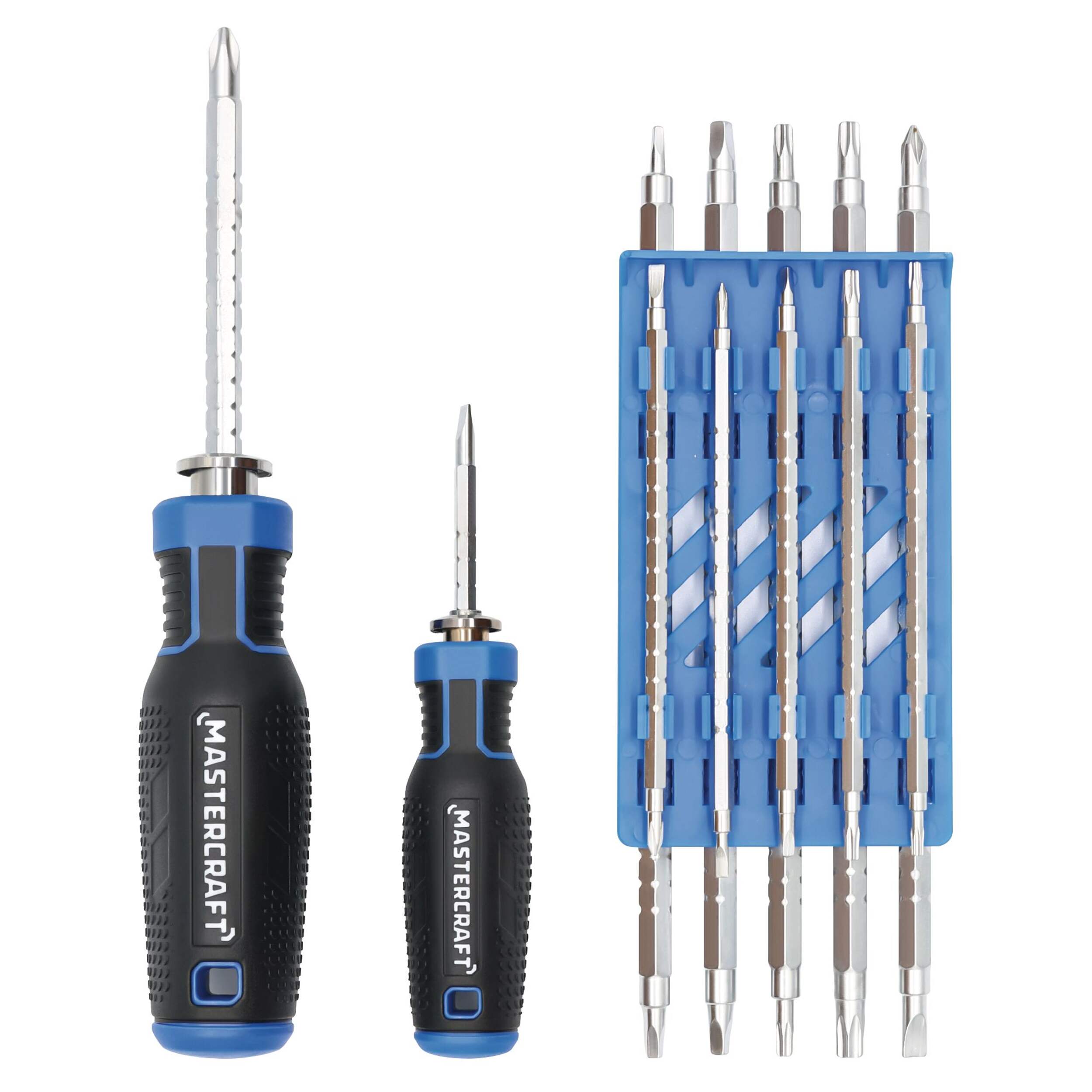 Mastercraft Extendable Screwdriver Set with Small Handle and Large Handle Drivers, 14-pc Front_Flat