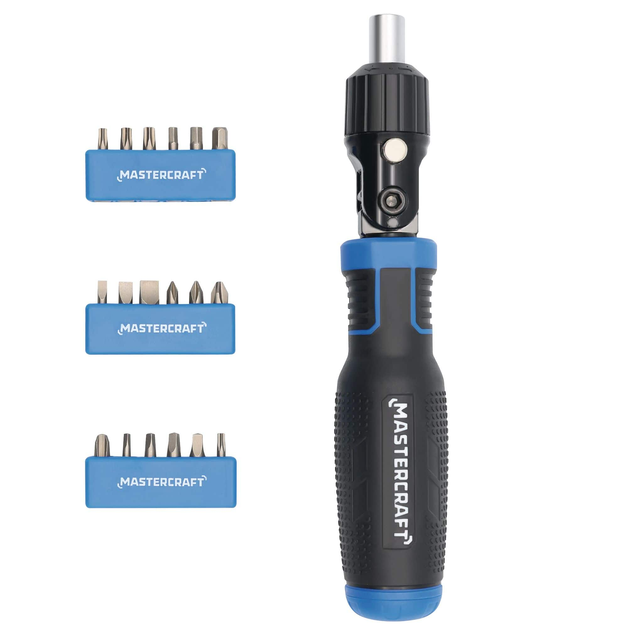 Mastercraft 19-pc Ratcheting Screwdriver with 5-Way Pivoting Head ...