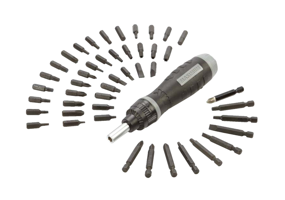 Maximum 47pc Ratcheting Precision Screwdriver Set with S2 Black Oxide