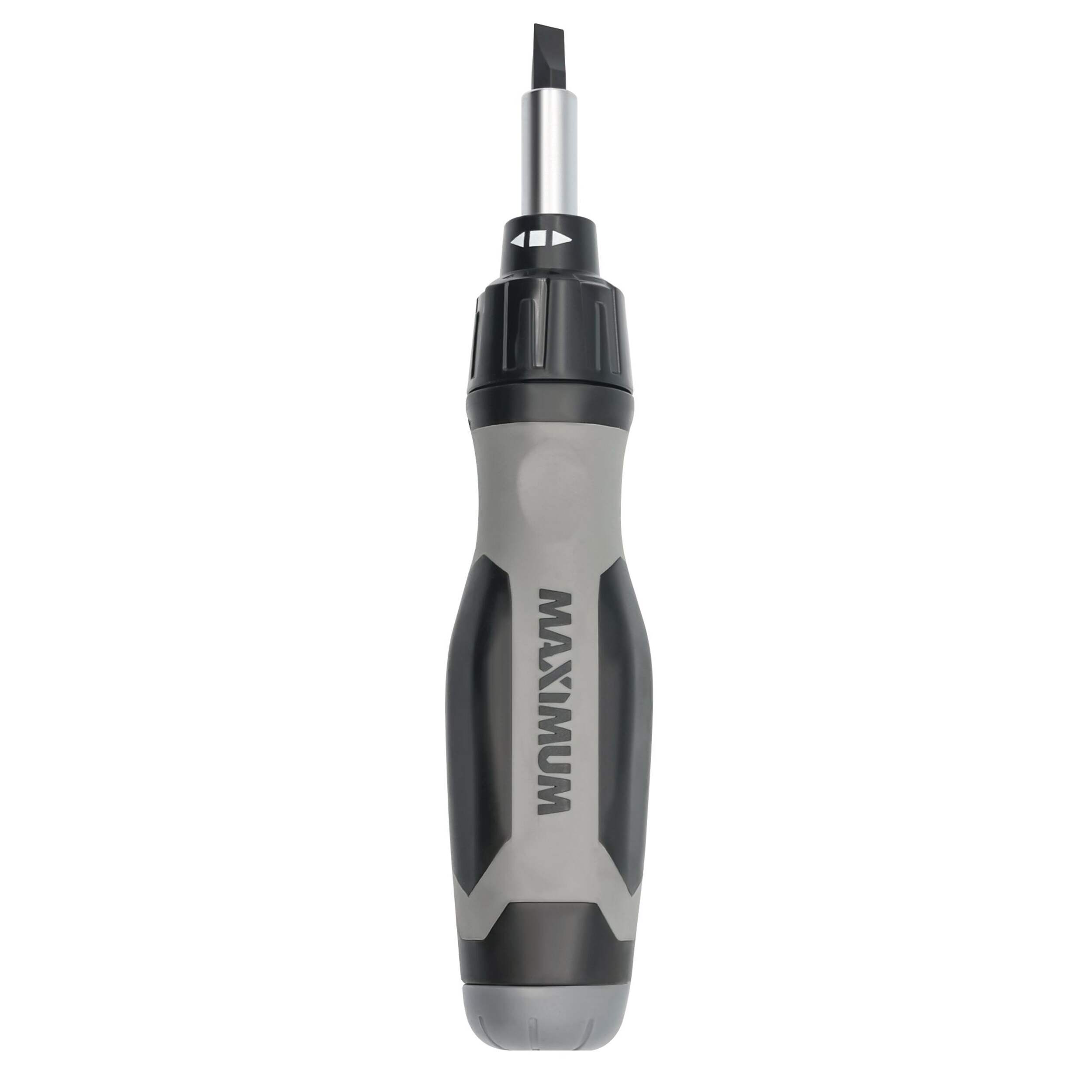 MAXIMUM  47-pc Ratcheting Precision Screwdriver Set with S2 Black Oxide Bits and Plastic Case Front_Flat