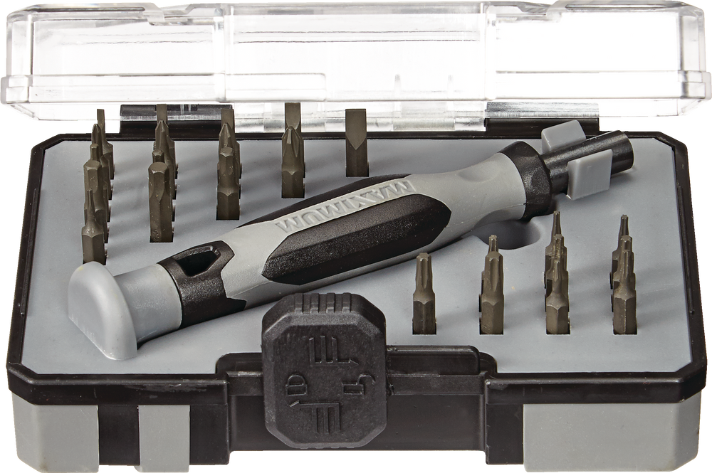 Maximum 25pc Precision Screwdriver Set with S2 Black Oxide Bits and