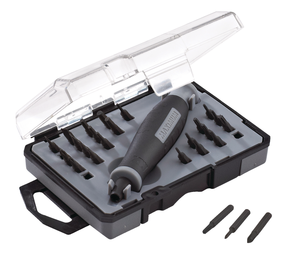 Maximum 25pc Precision Screwdriver Set with S2 Black Oxide Bits and