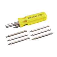 Picquic 7-pc Hex Calibre Multi-Bit Screwdriver with 7 SAE Hex-Key Bits, Full-Size, Yellow, 88151 Overhead_Plunge