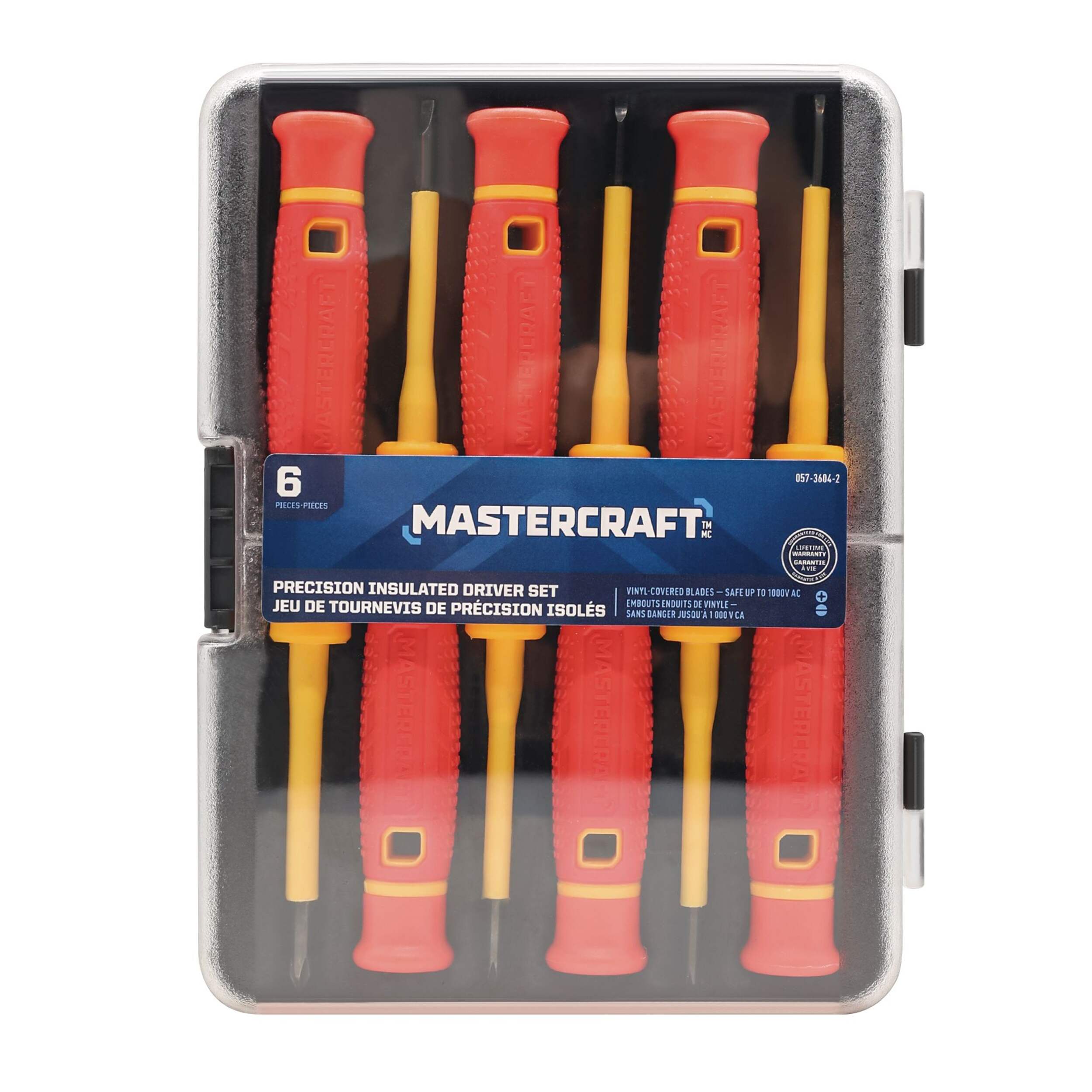 Mastercraft 6-pc 1000-Volt Insulated Precision Screwdriver Set with Case Front_Flat