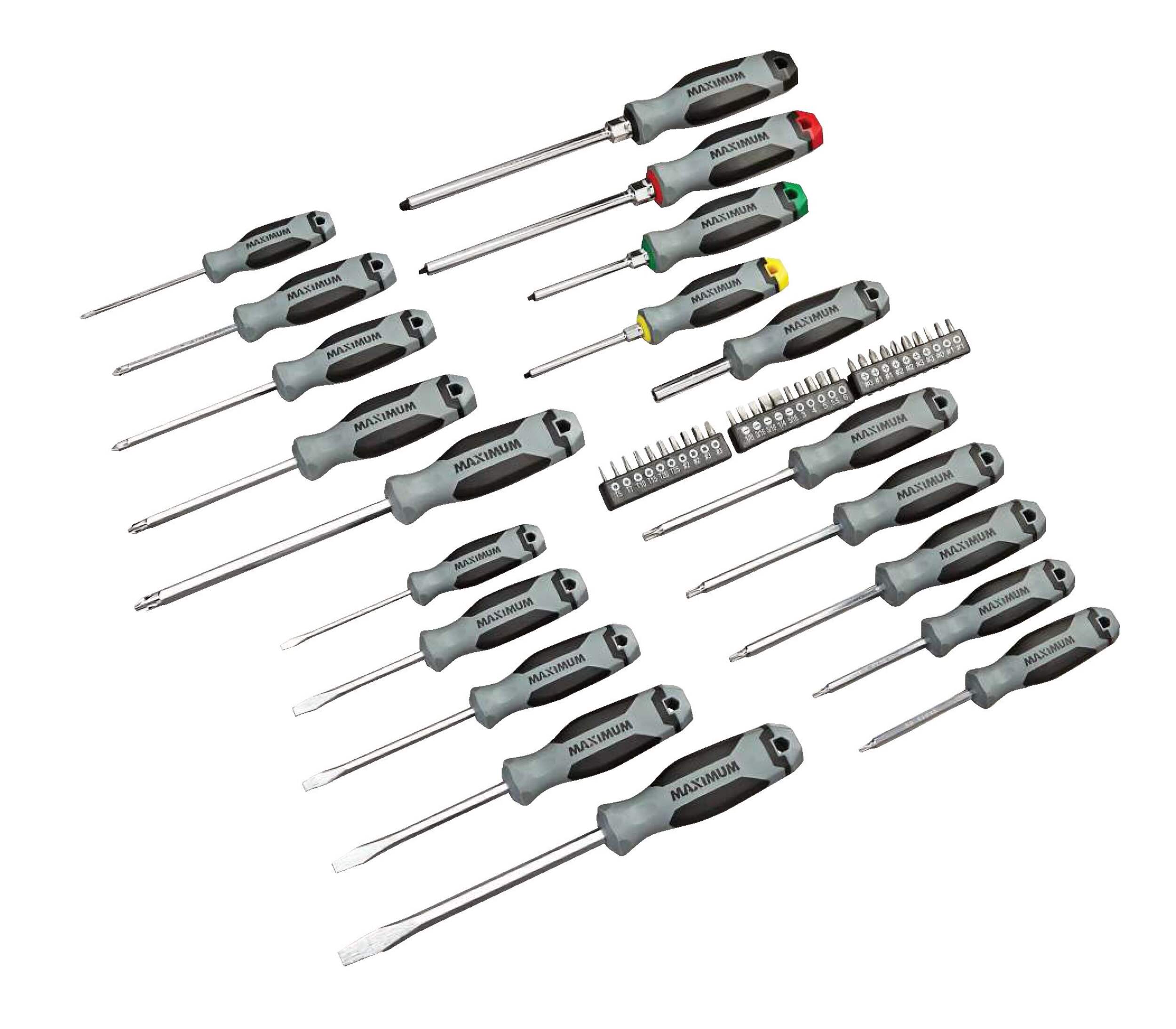 Maximum 50pc Screwdriver Set with S2 Steel, Hex Blades, and Bag