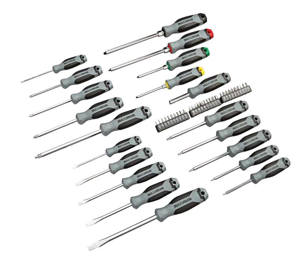 Maximum 50pc Screwdriver Set with S2 Steel, Hex Blades, and Bag