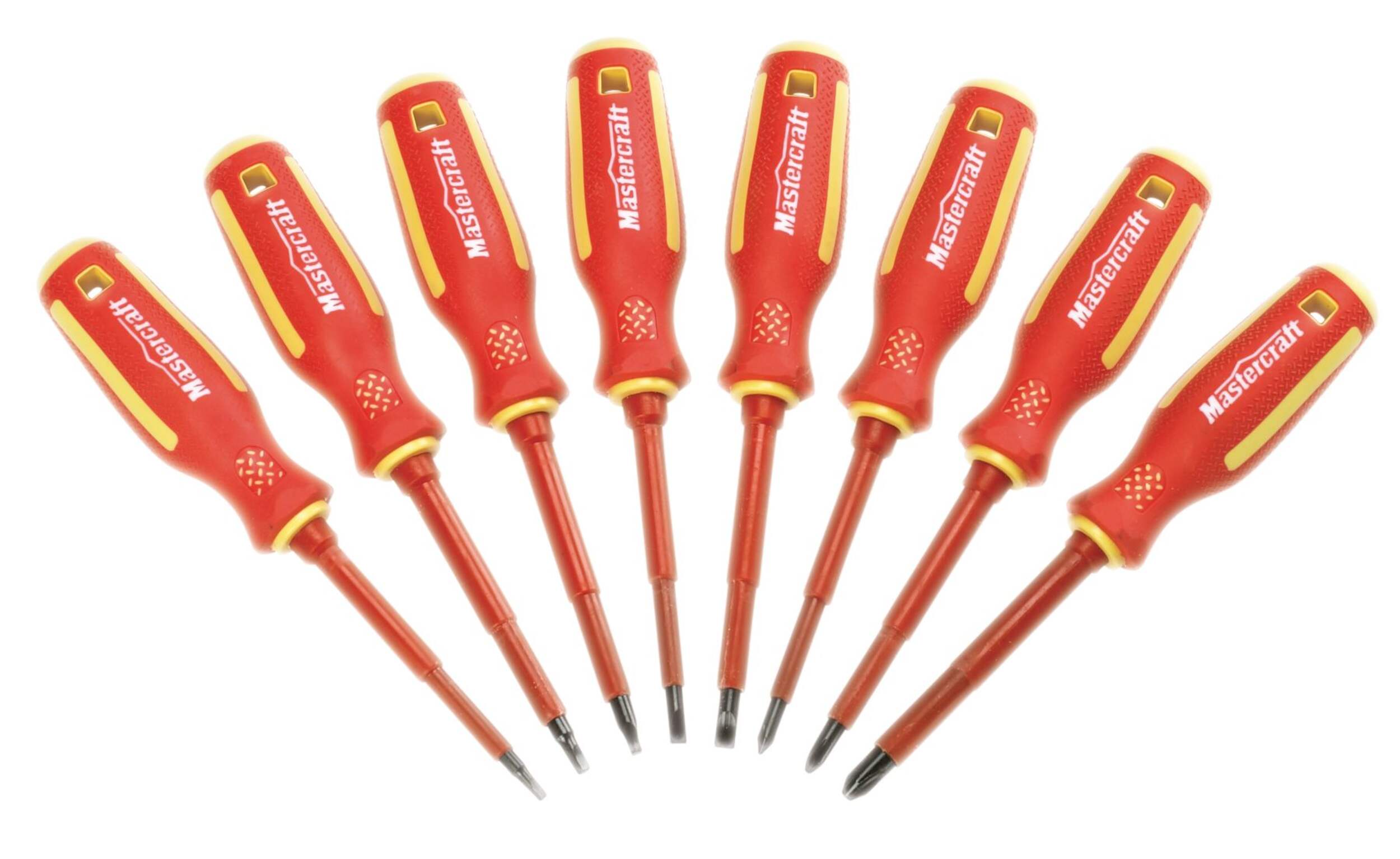 Mastercraft 1000-Volt Insulated Magnetic Tip Screwdriver Set, 8-pc Front_Flat