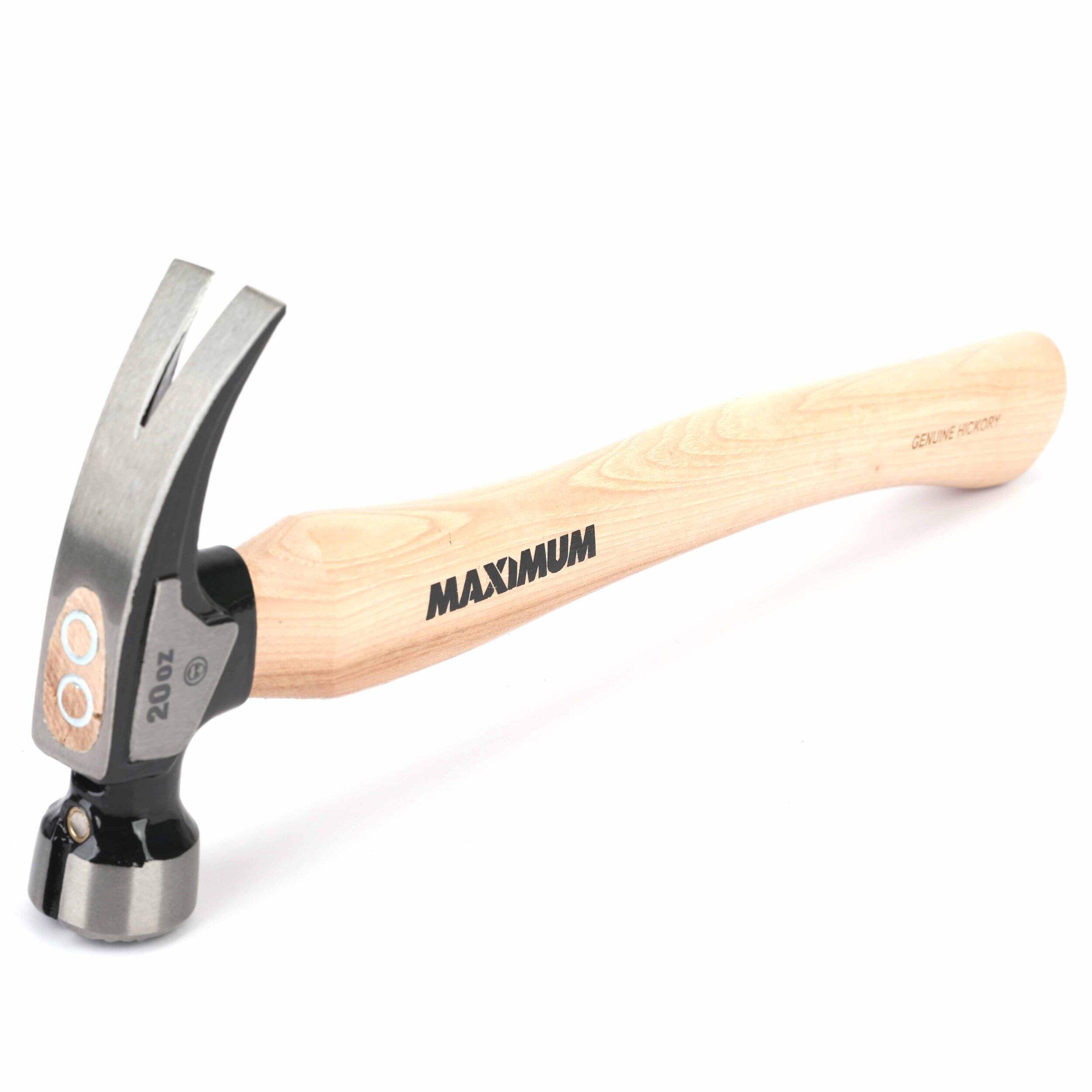 Maximum 20-oz Magnetic Framing Hammer with Oversized Milled Face and Hickory Handle Front_Angled_Left