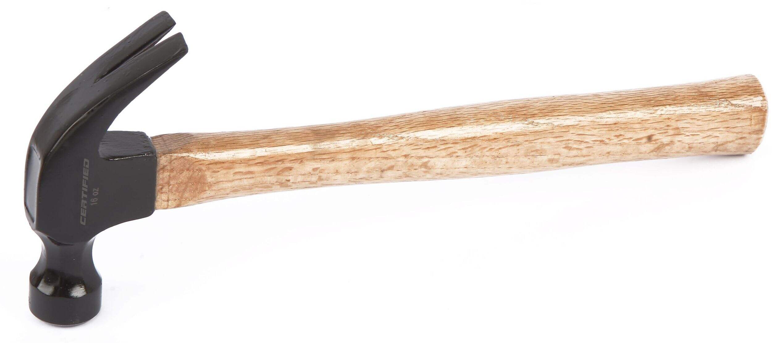 Certified 16-oz Claw Hammer, Forged Steel with Wood Handle Front_Angled_Left