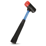 Mastercraft 4-in-1 Multi-Head Mallet, Non-Marring, Fibreglass Handle, Steel Head, 20-oz Front_Angled_Left
