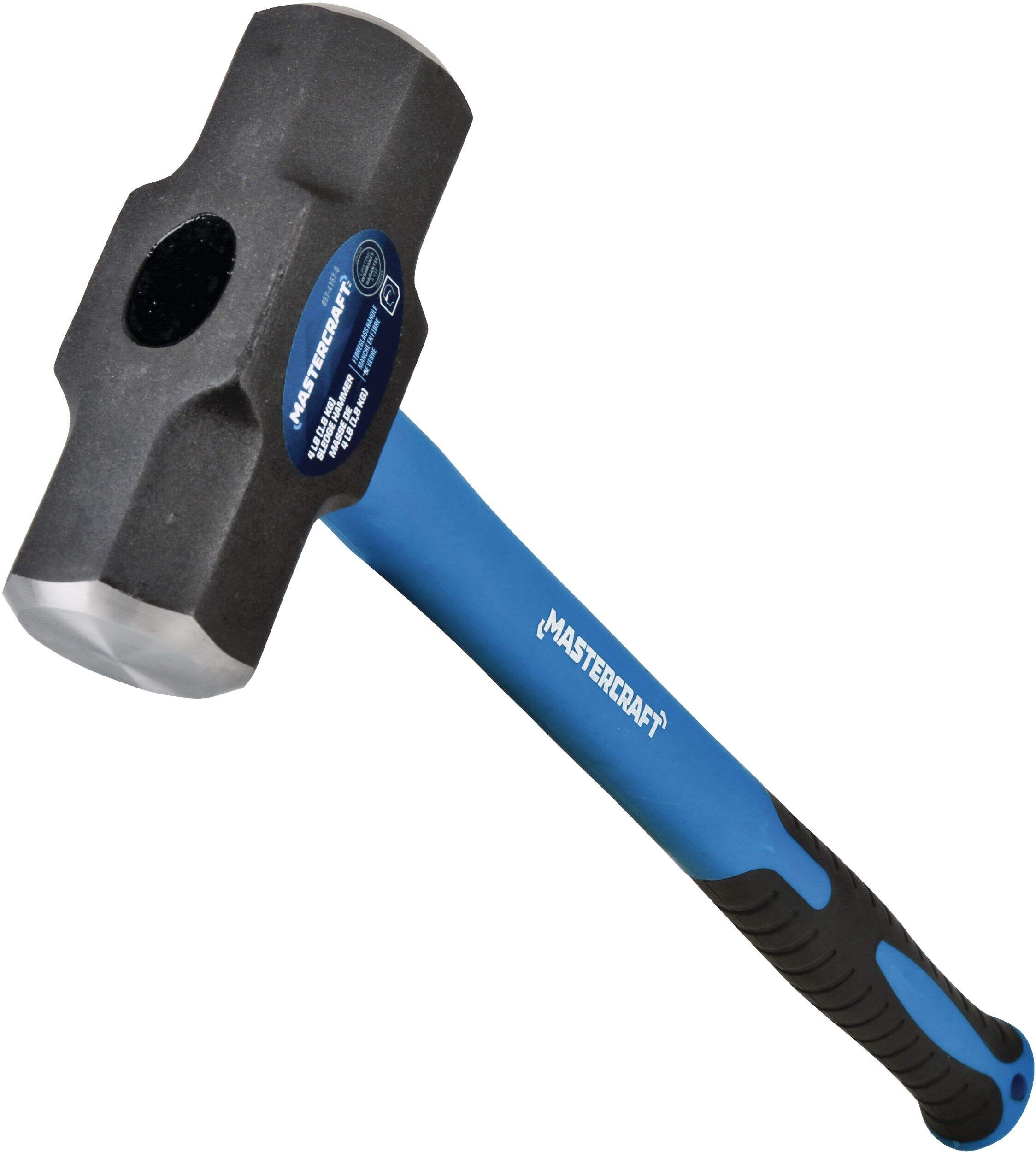 Mastercraft Fiberglass Sledge Hammer, 4-lb Head with 16-in Handle Front_Three_Fourths_Angled_Left