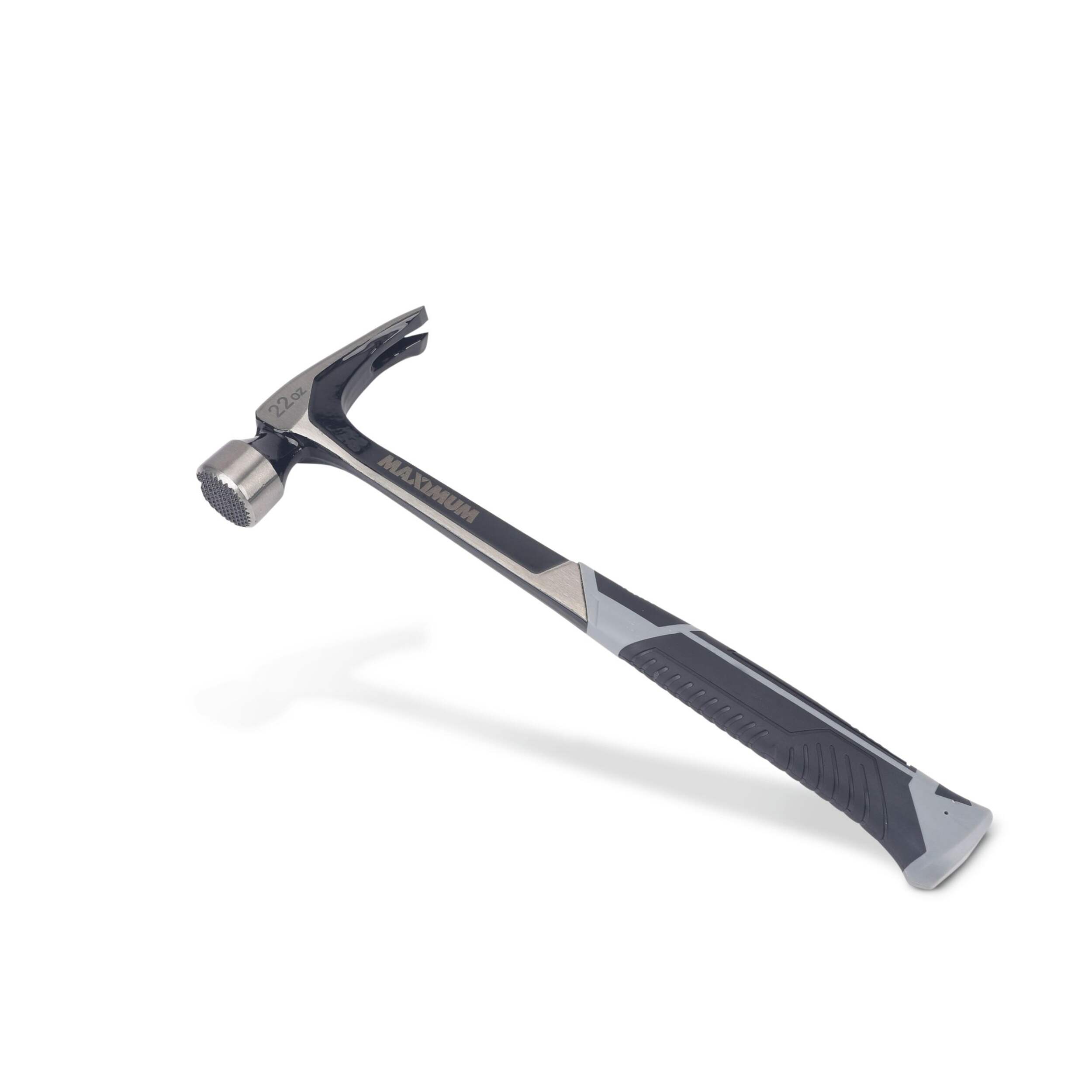 Marteau à panne fendue magnétique MAXIMUM avec manche antidérapant, face usinée, 22 oz Front_Three_Fourths_Angled_Left