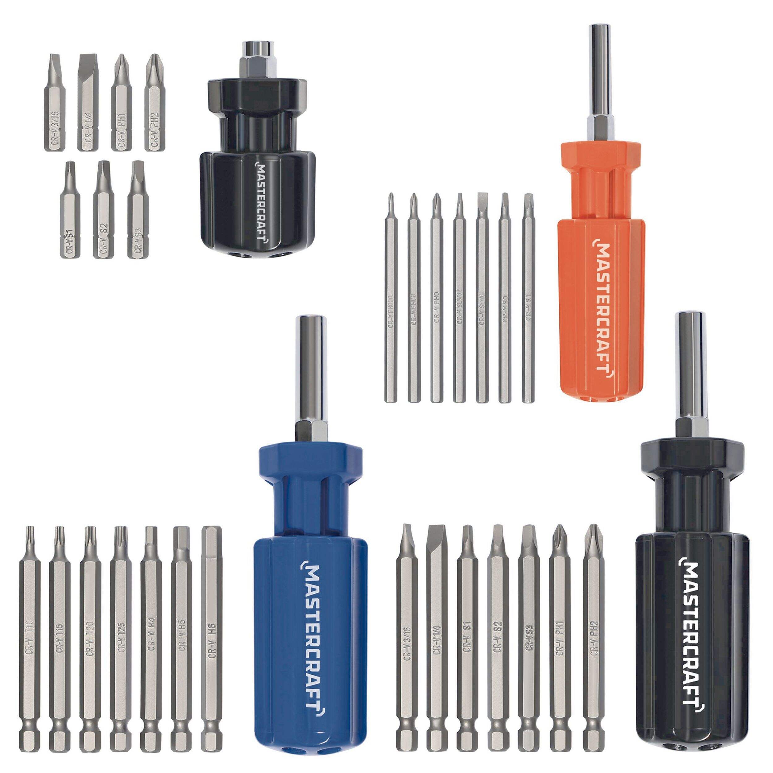 Mastercraft 7-in-1 Multi-Bit Screwdriver, 4-Pack Front_Flat
