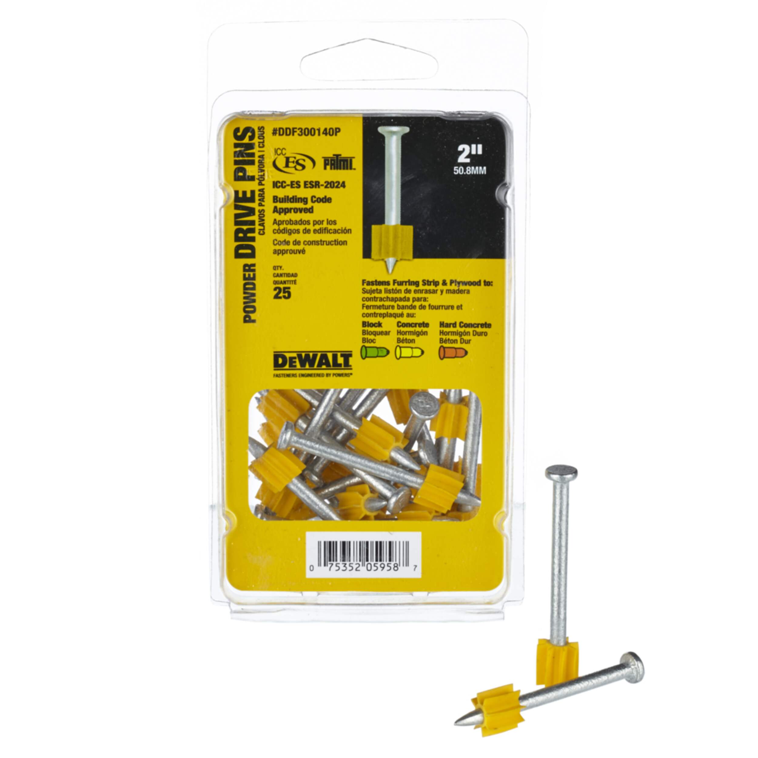 DEWALT XL Powder Drive Pins, 25pk Canadian Tire