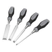 MAXIMUM Wood Chisel Tool Set, Chrome Vanadium Blade with Comfort Grip Handle, 4pc Composite_or_Mixed